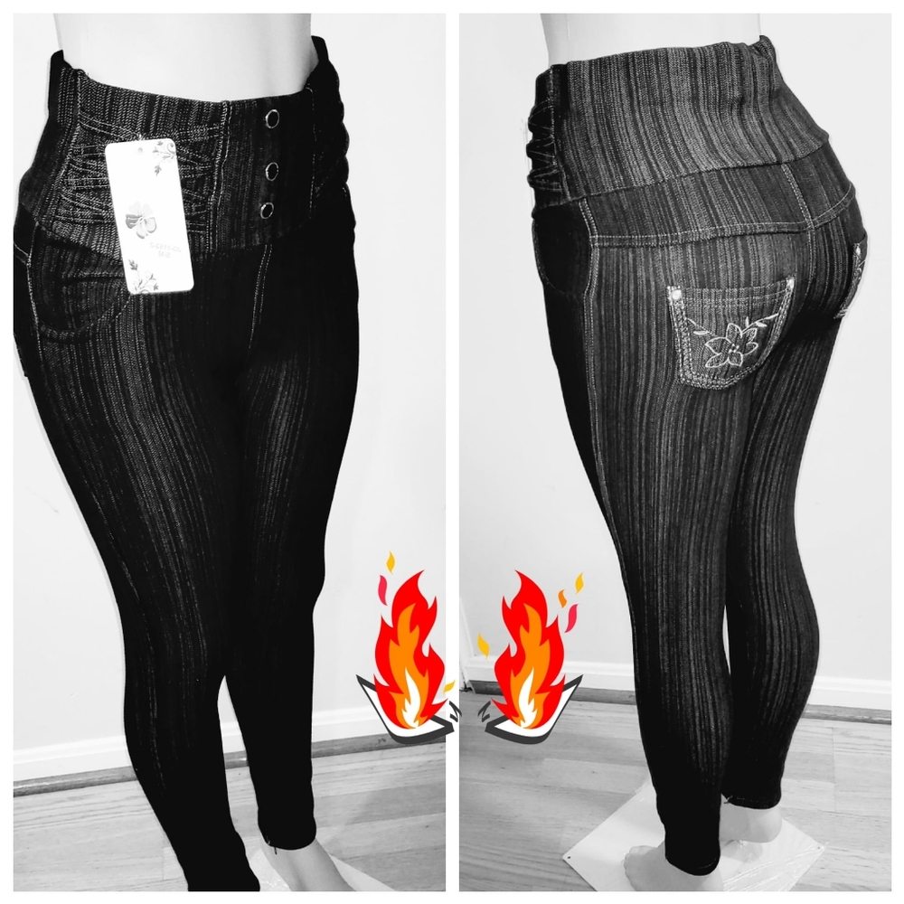 High Waisted Stretch Thermal/Lined Pants size L/XL for Women